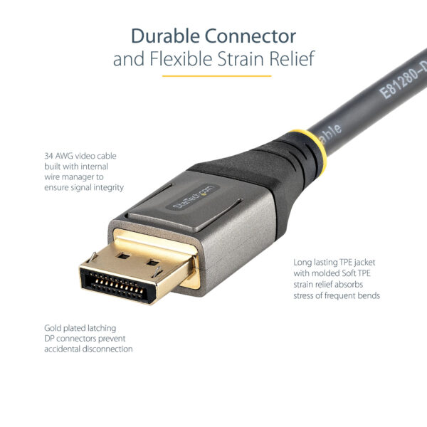 StarTech.com 6ft (2m) VESA Certified DisplayPort 1.4 Cable - 8K 60Hz StarTech.com 6ft (2m) VESA Certified DisplayPort 1.4 Cable - 8K 60Hz