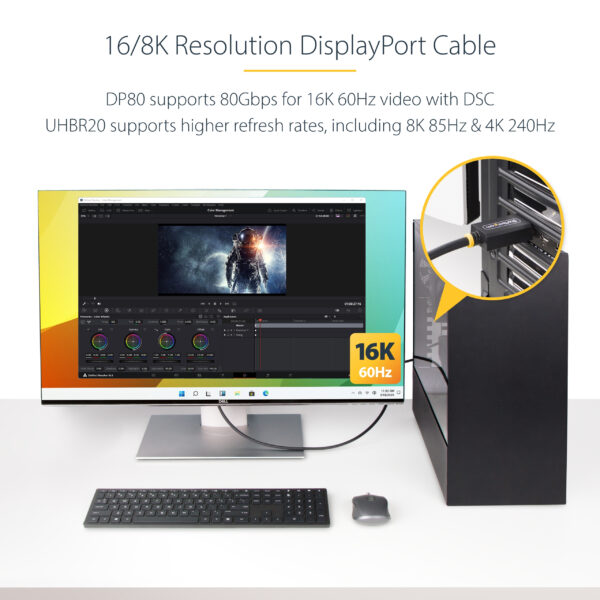 StarTech.com 1m DisplayPort 2.1 Cable, VESA Certified DP80 StarTech.com 1m DisplayPort 2.1 Cable, VESA Certified DP40