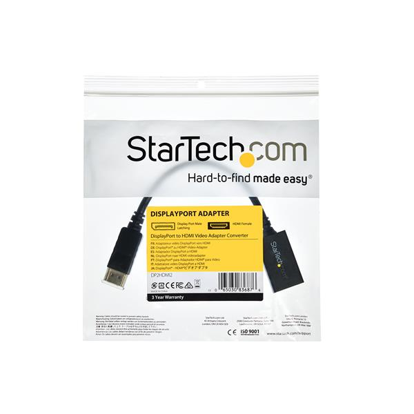 StarTech.com DisplayPort to HDMI Adapter - DP 1.2 to HDMI Video StarTech.com DisplayPort to HDMI Adapter - DP 1.2 to HDMI Video