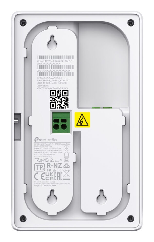 TP-Link Omada EAP625GP-WALL wireless access point 1201 Mbit/s White TP-Link Omada EAP625GP-WALL wireless access point 1201 Mbit/s White