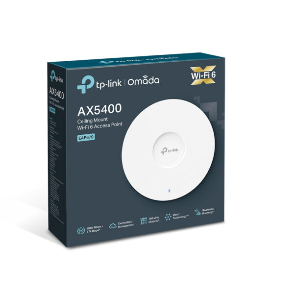 TP-Link Omada AX5400 Ceiling Mount WiFi 6 Access Point TP-Link Omada AX5400 Ceiling Mount WiFi 6 Access Point