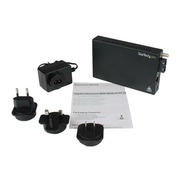 StarTech.com Gigabit Ethernet Multi Mode Fiber Media Converter SC