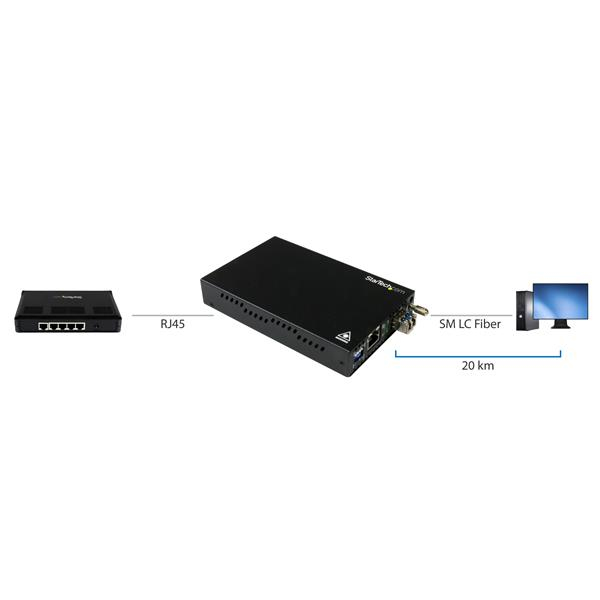 StarTech.com Gigabit Ethernet Copper-to-Fiber Media Converter - SM LC StarTech.com Gigabit Ethernet Copper-to-Fiber Media Converter - SM LC