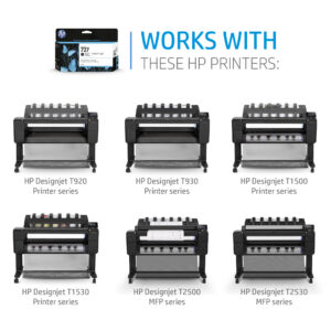 HP 727 300-ml Cyan DesignJet Ink Cartridge HP 727 300-ml Cyan DesignJet Ink Cartridge