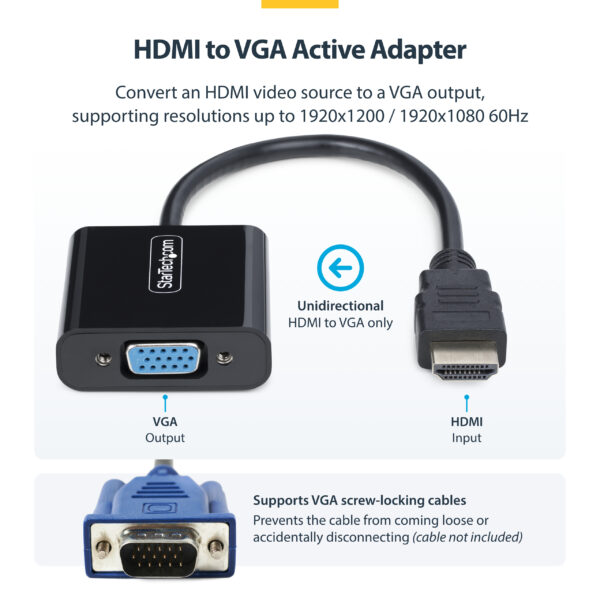 StarTech.com HDMI to VGA Adapter, Active Video Converter For StarTech.com HDMI to VGA Adapter, Active Video Converter For