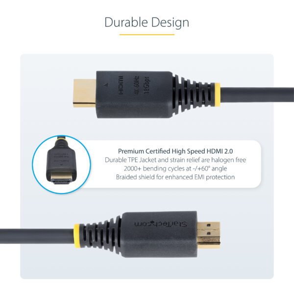 StarTech.com 1.6ft (50cm) Premium Certified High Speed HDMI Cable, 4K StarTech.com 1.6ft (50cm) Premium Certified High Speed HDMI Cable, 4K