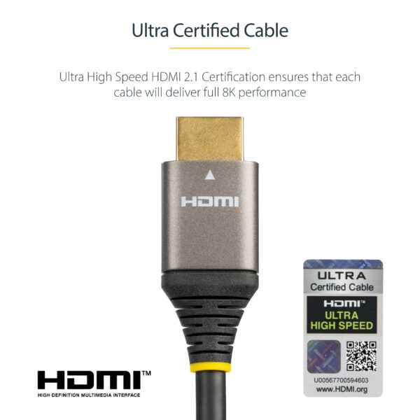 StarTech.com 10ft (3m) HDMI 2.1 Cable 8K - Certified Ultra High Speed StarTech.com 10ft (3m) HDMI 2.1 Cable 8K - Certified Ultra High Speed