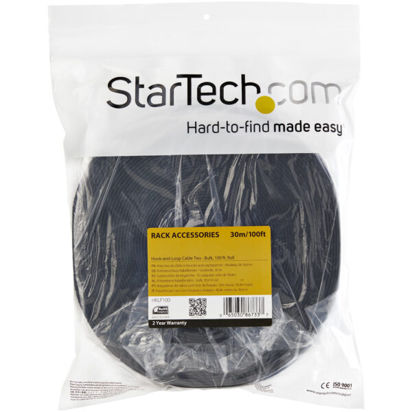StarTech.com 100ft Hook and Loop Roll - Cut-to-Size Reusable Cable