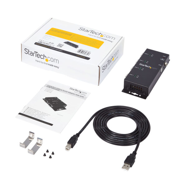 StarTech.com 4 Port USB to DB9 RS232 Serial Adapter Hub – Industrial