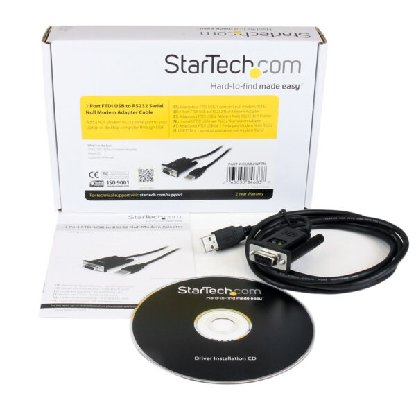StarTech.com 6ft (1.8m) 1-Port USB to Serial RS232 Adapter, FTDI DB9 StarTech.com 6ft (1.8m) 1-Port USB to Serial RS232 Adapter, FTDI DB9