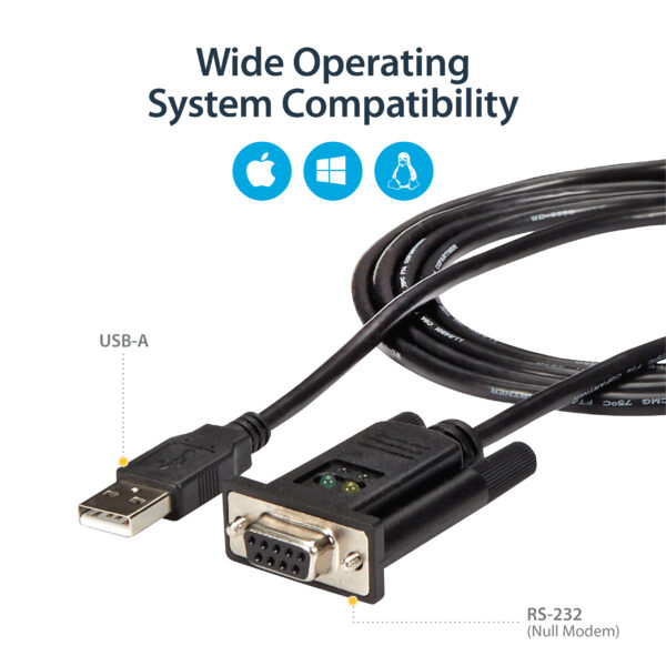 StarTech.com 6ft (1.8m) 1-Port USB to Serial RS232 Adapter, FTDI DB9 StarTech.com 6ft (1.8m) 1-Port USB to Serial RS232 Adapter, FTDI DB9