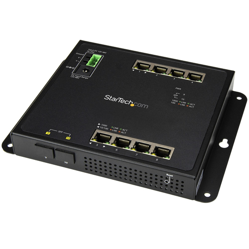 StarTech.com Industrial 8 Port Gigabit Ethernet Switch w/2 MSA SFP