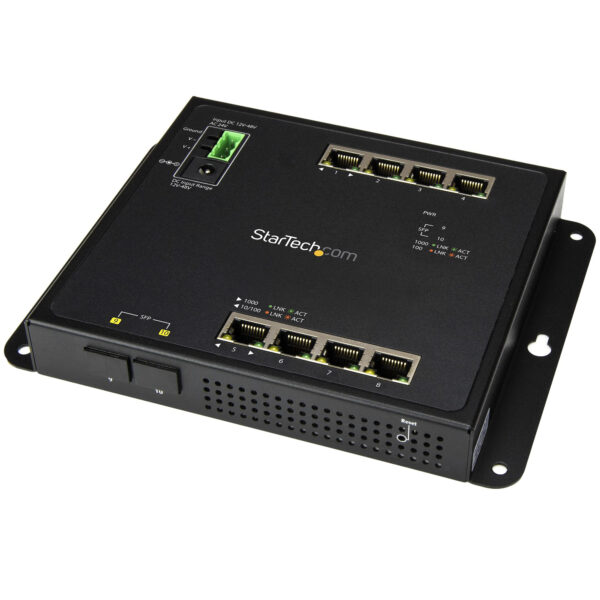 StarTech.com Industrial 8 Port Gigabit Ethernet Switch w/2 MSA SFP