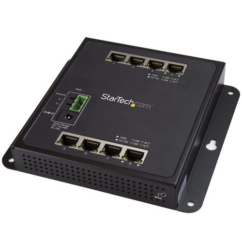 StarTech.com Industrial 8 Port Gigabit Ethernet Switch - Hardened