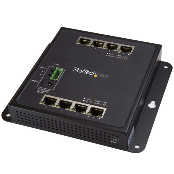 StarTech.com Industrial 8 Port Gigabit Ethernet Switch - Hardened