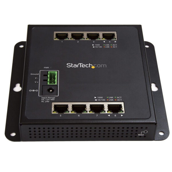 StarTech.com Industrial 8 Port Gigabit Ethernet Switch - Hardened