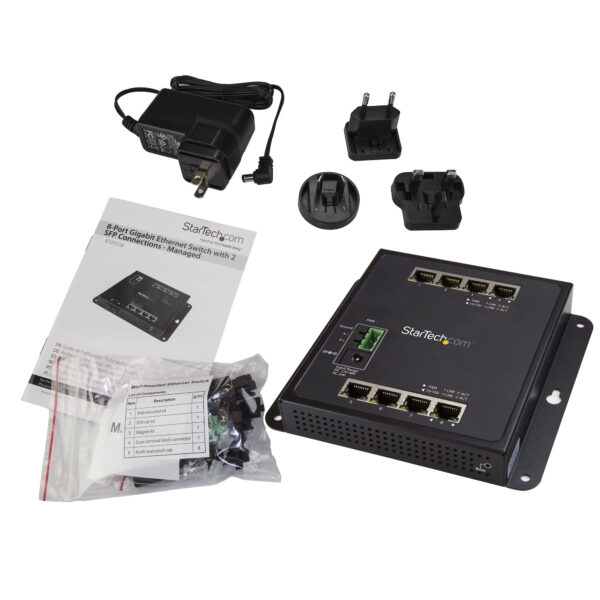 StarTech.com Industrial 8 Port Gigabit Ethernet Switch - Hardened