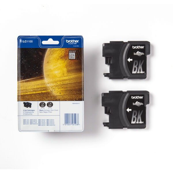 Brother LC1100BKBP2 ink cartridge 2 pc(s) Original Black Brother LC1100BKBP2 ink cartridge 2 pc(s) Original Black
