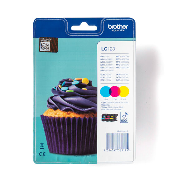 Brother LC123RBWBP ink cartridge 3 pc(s) Original Cyan, Magenta,