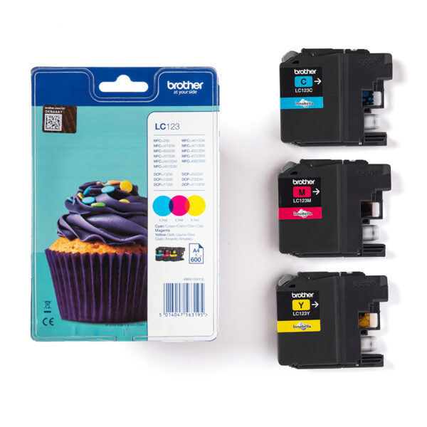 Brother LC123RBWBP ink cartridge 3 pc(s) Original Cyan, Magenta,