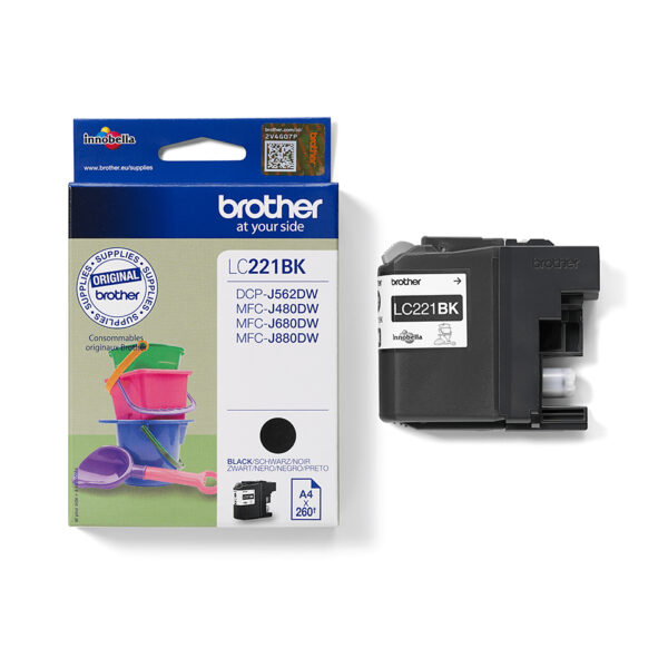 Brother LC221BK ink cartridge 1 pc(s) Original Black Brother LC221BK ink cartridge 1 pc(s) Original Black