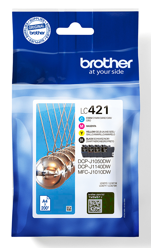Brother LC421VALDR ink cartridge 4 pc(s) Original Black, Cyan, Brother LC421VALDR ink cartridge 4 pc(s) Original Black, Cyan,