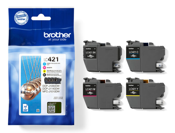 Brother LC421VALDR ink cartridge 4 pc(s) Original Black, Cyan, Brother LC421VALDR ink cartridge 4 pc(s) Original Black, Cyan,