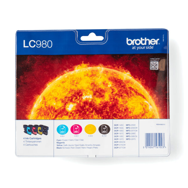Brother LC980VALBP ink cartridge 4 pc(s) Original Black, Cyan,