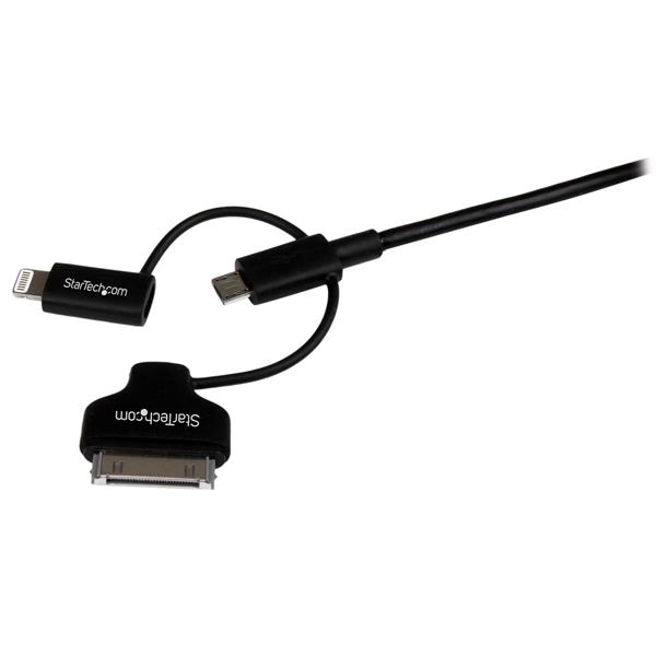 StarTech.com 1 m (3 ft.) 3 in 1 Charging Cable - Multi USB to