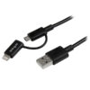 StarTech.com 1 m (3 ft.) 2 in 1 Charging Cable - USB to Lightning or