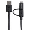 StarTech.com 1 m (3 ft.) 2 in 1 Charging Cable - USB to Lightning or