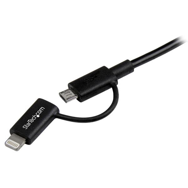 StarTech.com 1 m (3 ft.) 2 in 1 Charging Cable - USB to Lightning or