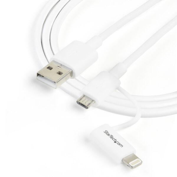 StarTech.com 1 m (3 ft.) 2 in 1 Charging Cable - USB to Lightning or