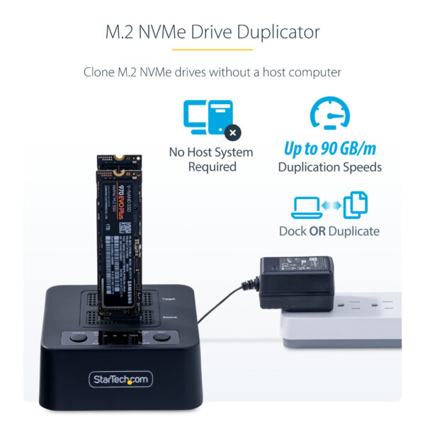 StarTech.com 1:1 M.2 NVMe Drive Duplicator, Standalone M.2 SSD StarTech.com 1:1 M.2 NVMe Drive Duplicator, Standalone M.2 SSD
