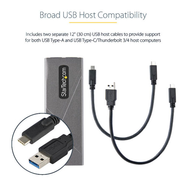 StarTech.com USB-C 10Gbps to M.2 NVMe or M.2 SATA SSD Enclosure