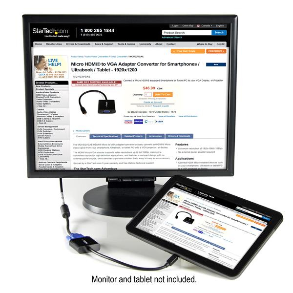 StarTech.com Micro HDMI to VGA Adapter Converter for Smartphones StarTech.com Micro HDMI to VGA Adapter Converter for Smartphones