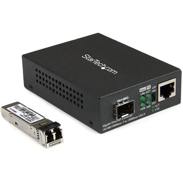 StarTech.com Gigabit Ethernet Fiber Media Converter - Compact - 850nm StarTech.com Gigabit Ethernet Fiber Media Converter - Compact - 850nm
