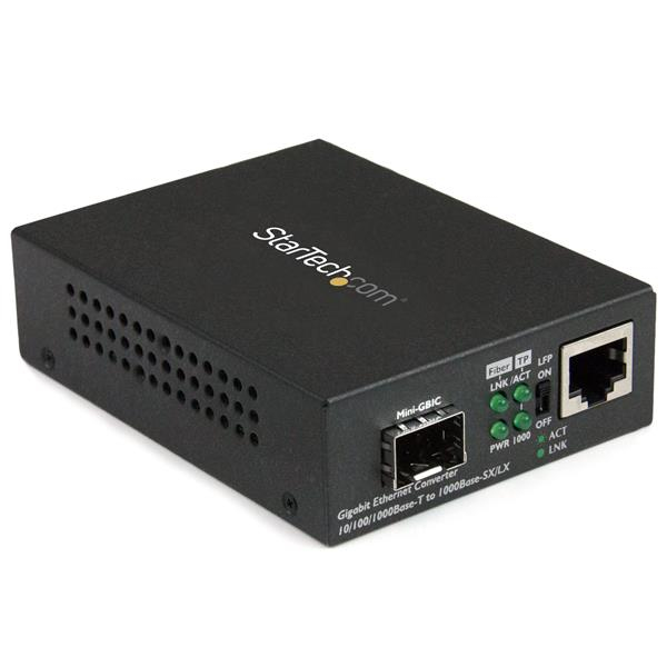 StarTech.com Gigabit Ethernet Fiber Media Converter with Open SFP Slot StarTech.com Gigabit Ethernet Fiber Media Converter with Open SFP Slot