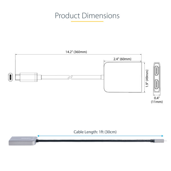 StarTech.com USB-C to Dual HDMI MST HUB - Dual HDMI 4K 60Hz - USB StarTech.com USB-C to Dual HDMI MST HUB - Dual HDMI 4K 60Hz - USB
