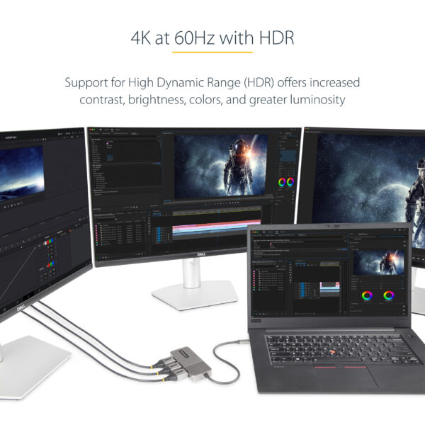 StarTech.com 3-Port USB-C Multi-Monitor Adapter, USB Type-C to 3x StarTech.com 3-Port USB-C Multi-Monitor Adapter, USB Type-C to 3x