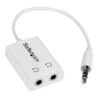 StarTech.com White Slim Mini Jack Headphone Splitter Cable Adapter
