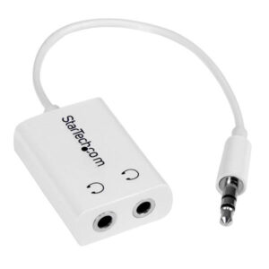 StarTech.com White Slim Mini Jack Headphone Splitter Cable Adapter StarTech.com White Slim Mini Jack Headphone Splitter Cable Adapter