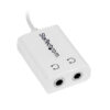 StarTech.com White Slim Mini Jack Headphone Splitter Cable Adapter