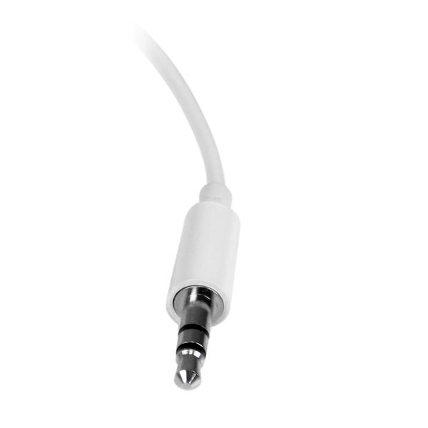 StarTech.com White Slim Mini Jack Headphone Splitter Cable Adapter