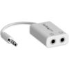 StarTech.com White Slim Mini Jack Headphone Splitter Cable Adapter