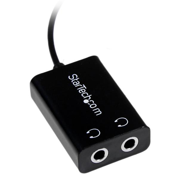 StarTech.com Black Slim Mini Jack Headphone Splitter Cable Adapter