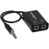 StarTech.com Black Slim Mini Jack Headphone Splitter Cable Adapter