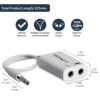 StarTech.com White headset adapter for headsets with separate