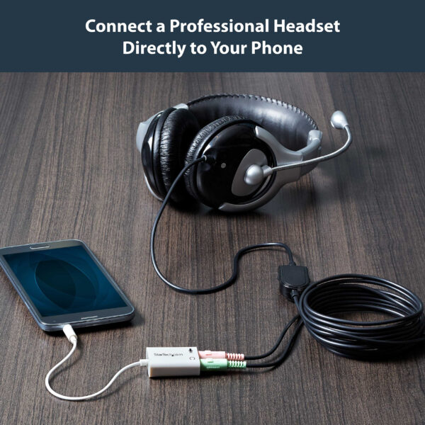 StarTech.com White headset adapter for headsets with separate