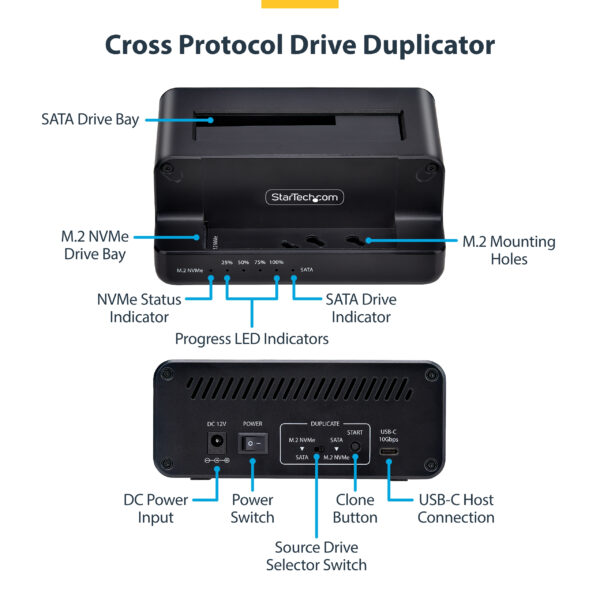 StarTech.com M.2 NVMe to 2.5/3.5" SATA Drive Duplicator, Dual Bay StarTech.com M.2 NVMe to 2.5/3.5" SATA Drive Duplicator, Dual Bay